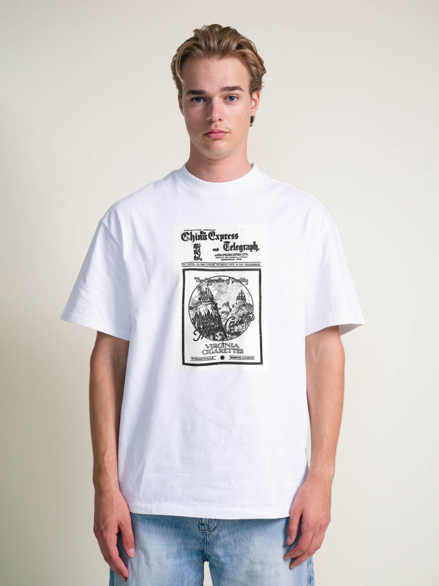 Choojiie Vintage Newspaper T-shirt (White)